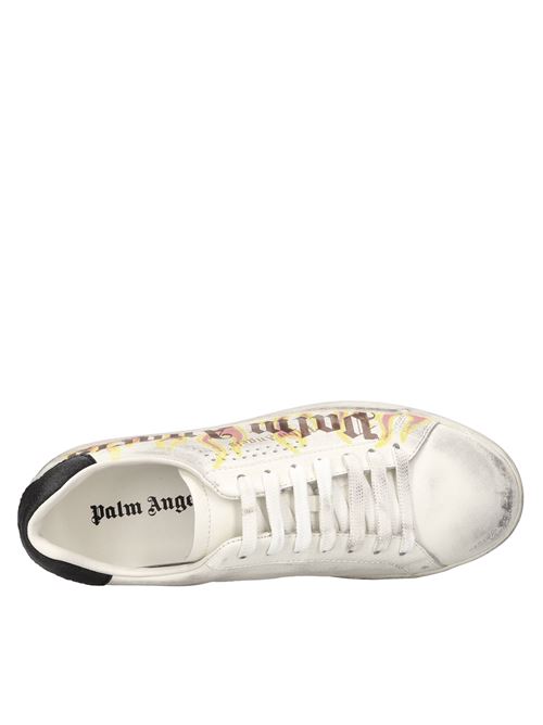 Sneakers in pelle e glitter PALM ANGELS | PMIA056F22LEA0030118BIANCO-NERO
